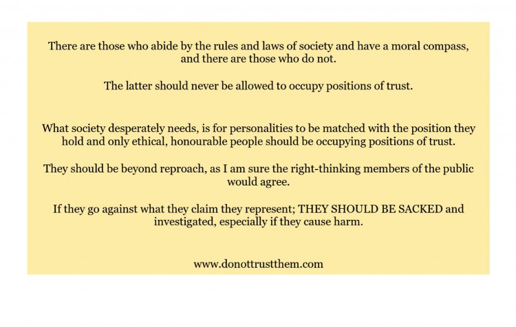 ETHICAL PEOPLE IN POSITIONS OF TRUST