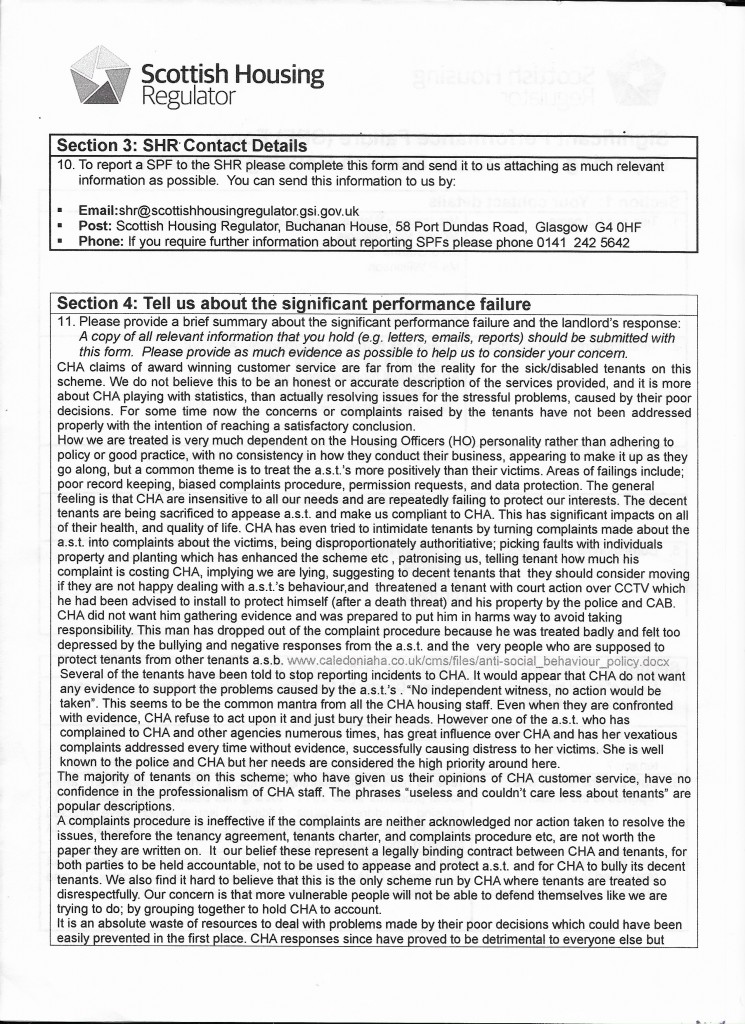 GROUP COMPLAINT IGNORED BY SHR