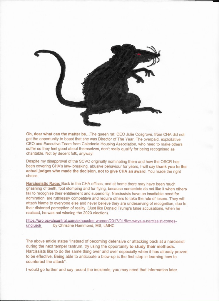 NO AWARD FOR QUEEN RAT