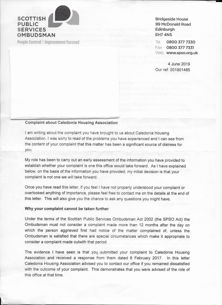 SPSO ignoring my complaint