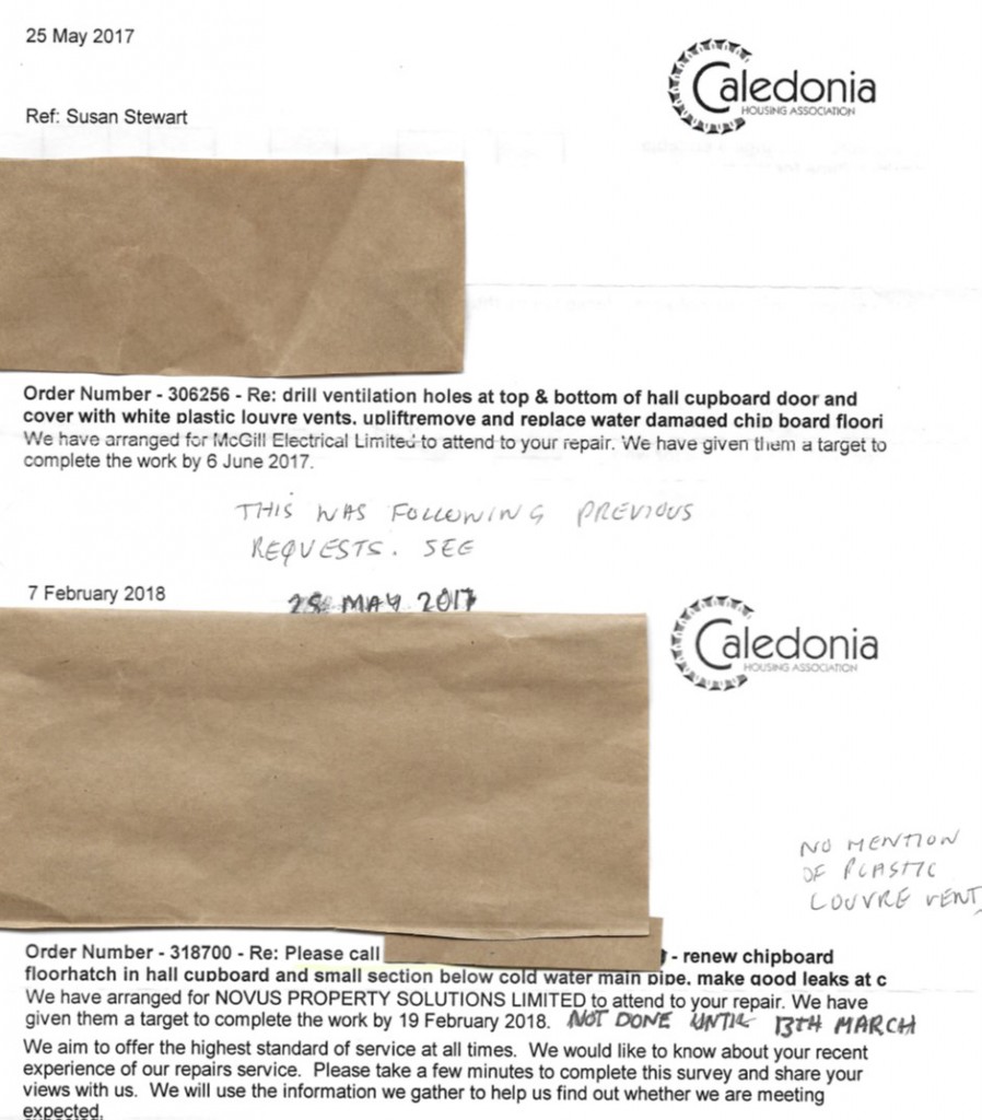 job sheets damp source