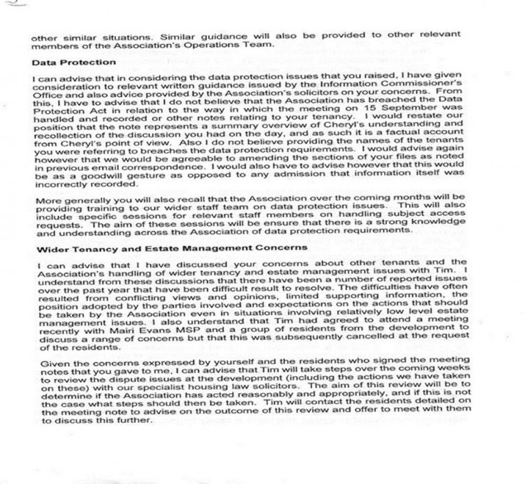 page 3 COMPLAINT RESPONSE